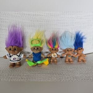 Lot 5 Russ Vintage Treasure Rainbow Troll Dolls Wishstone 90s Retro Nostalgia